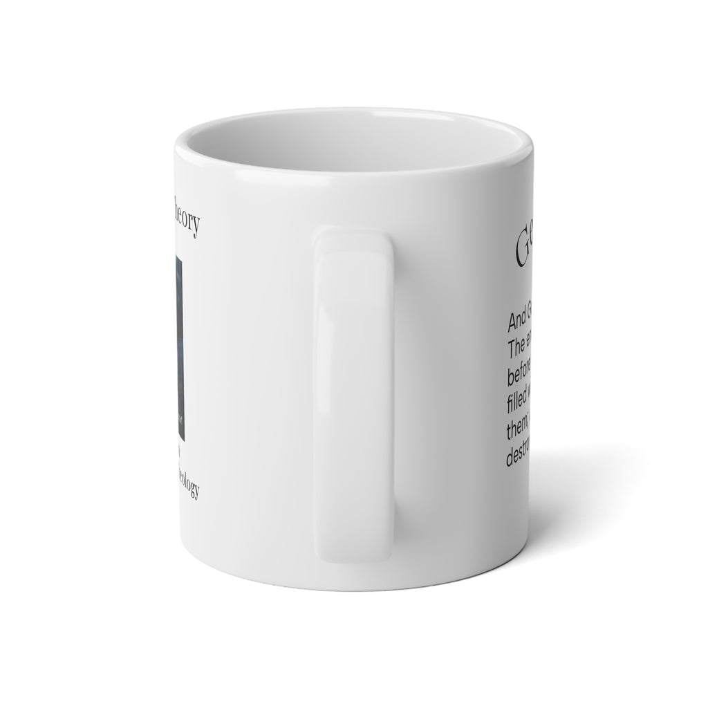 Bible Verse Jumbo Mug — Genesis 6:13 Noah Flood Scripture Coffee Cup (20oz)