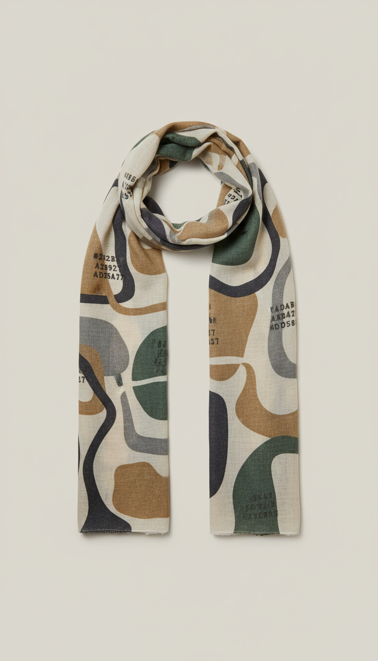 Modal Cotton Scarf With Celestial Print